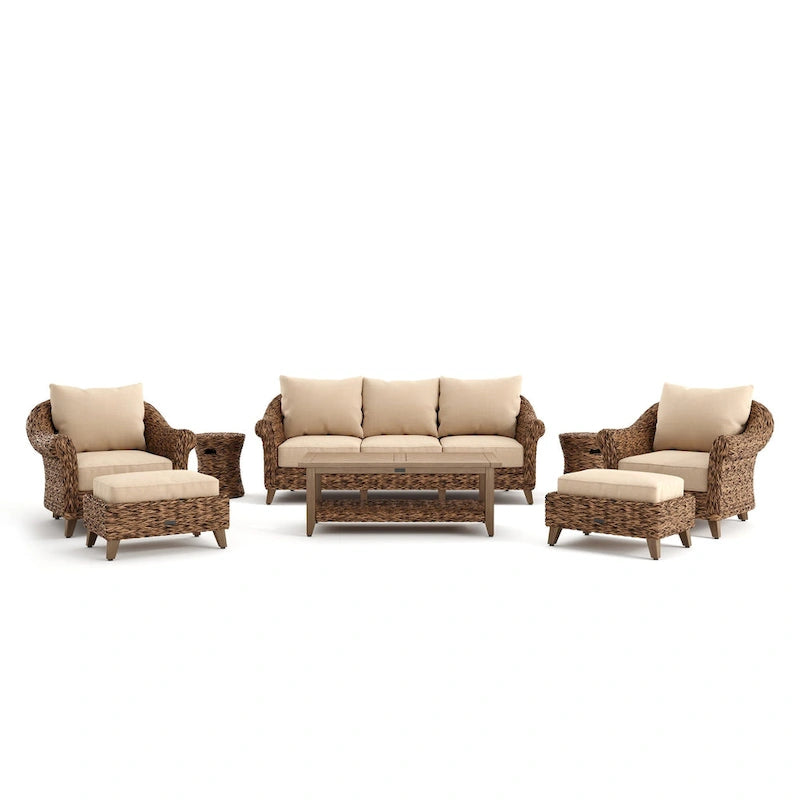 Ensemble de sièges Sunbrella Cayman 8 pièces, Heritage Brown