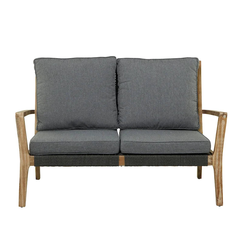 Canapé ou fauteuil d'extérieur contemporain en bois gris foncé