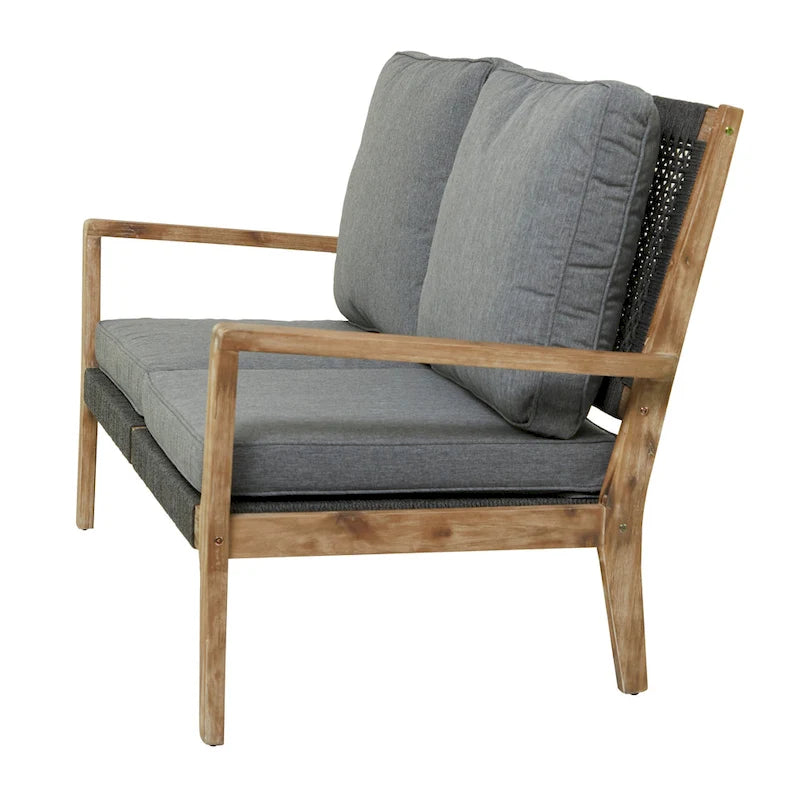 Canapé ou fauteuil d'extérieur contemporain en bois gris foncé