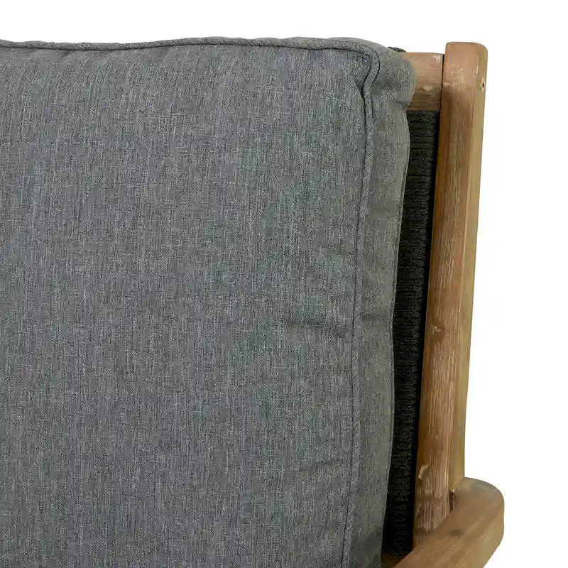 Canapé ou fauteuil d'extérieur contemporain en bois gris foncé