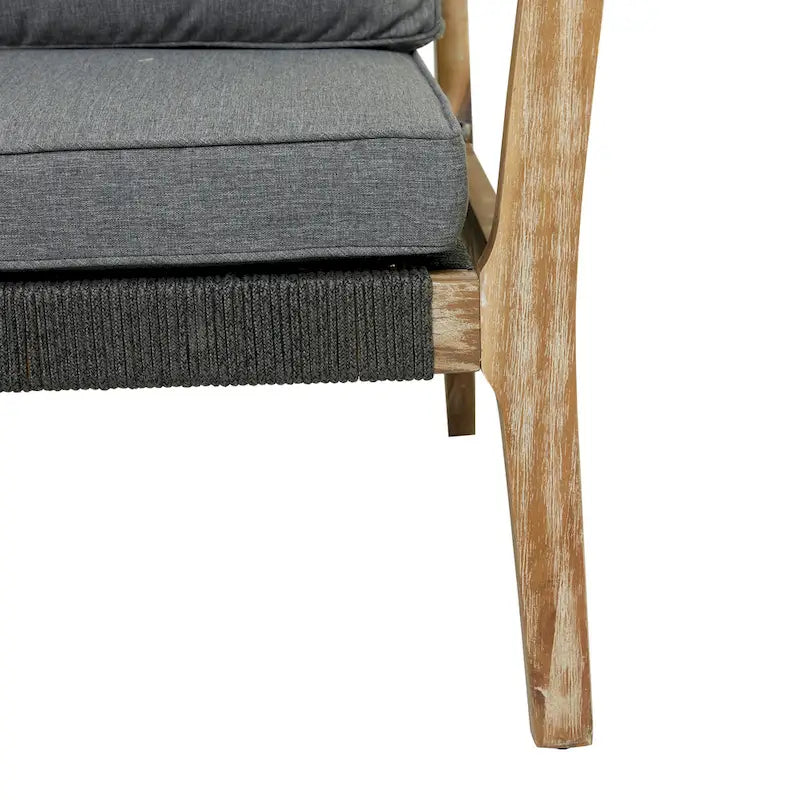 Canapé ou fauteuil d'extérieur contemporain en bois gris foncé