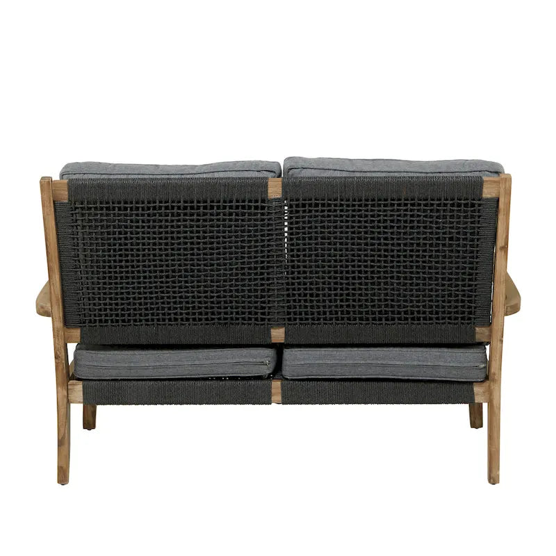 Canapé ou fauteuil d'extérieur contemporain en bois gris foncé