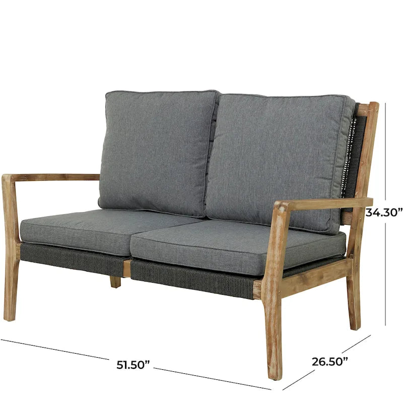 Canapé ou fauteuil d'extérieur contemporain en bois gris foncé