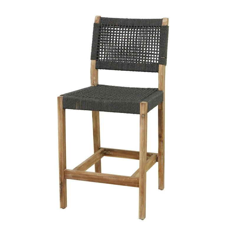 Canapé ou fauteuil d'extérieur contemporain en bois gris foncé