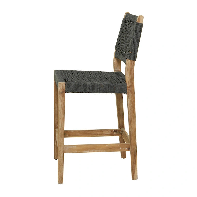 Canapé ou fauteuil d'extérieur contemporain en bois gris foncé