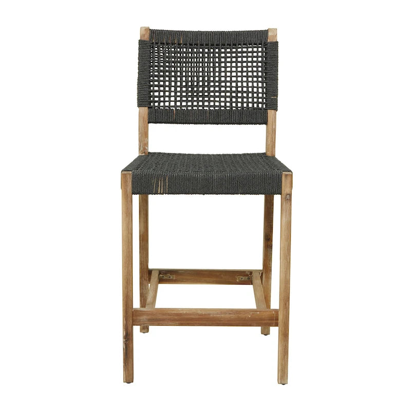 Canapé ou fauteuil d'extérieur contemporain en bois gris foncé