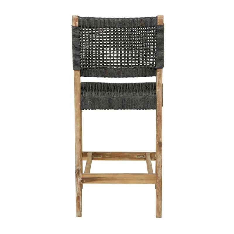 Canapé ou fauteuil d'extérieur contemporain en bois gris foncé