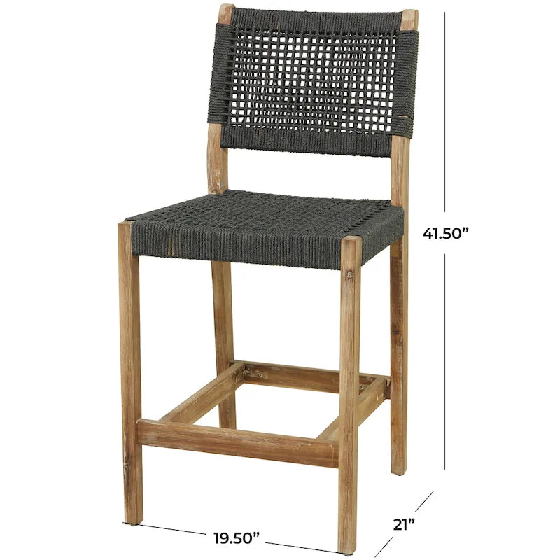 Canapé ou fauteuil d'extérieur contemporain en bois gris foncé