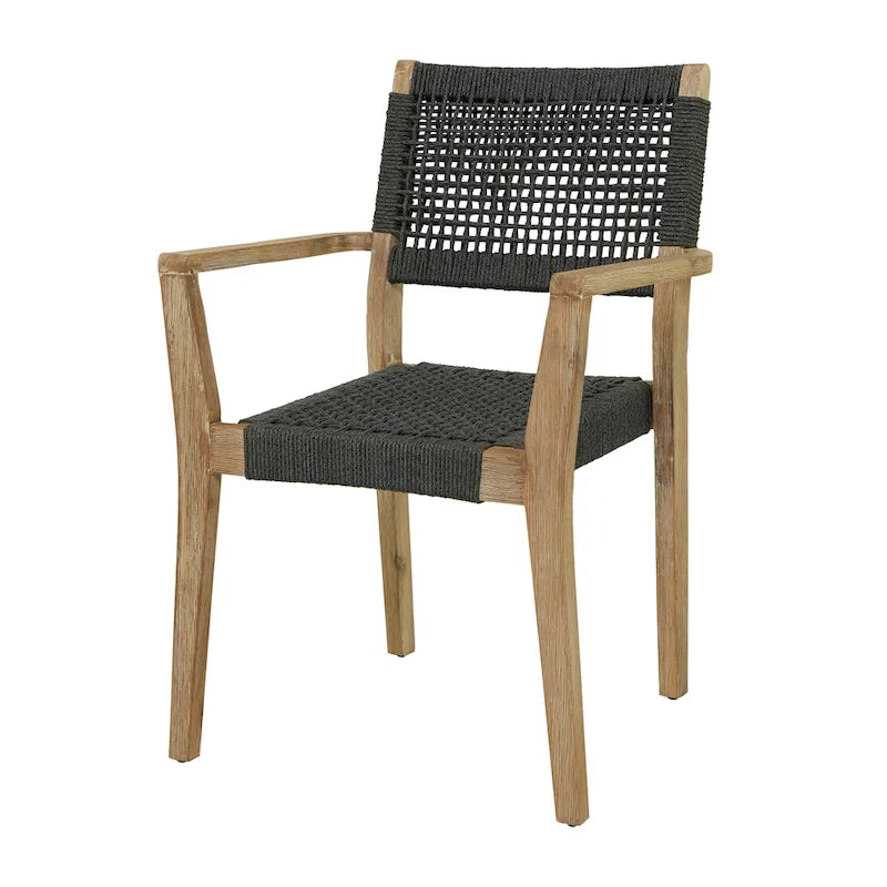 Canapé ou fauteuil d'extérieur contemporain en bois gris foncé