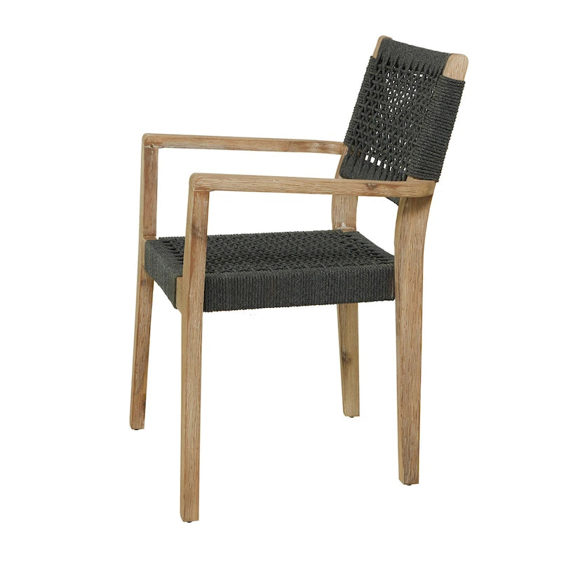 Canapé ou fauteuil d'extérieur contemporain en bois gris foncé