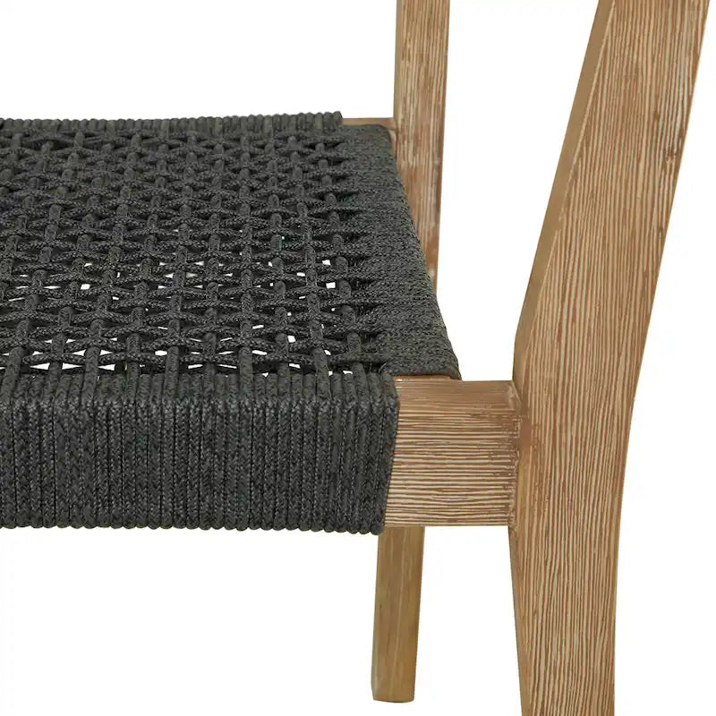 Canapé ou fauteuil d'extérieur contemporain en bois gris foncé