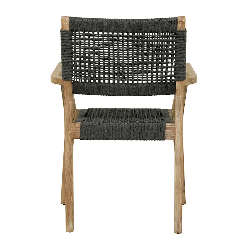 Canapé ou fauteuil d'extérieur contemporain en bois gris foncé