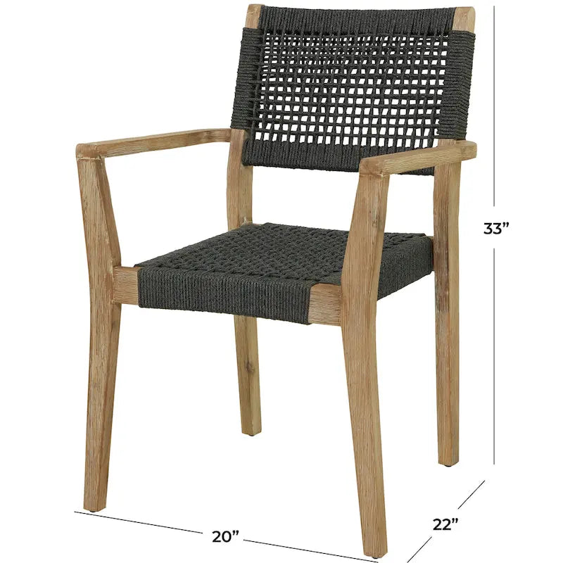 Canapé ou fauteuil d'extérieur contemporain en bois gris foncé