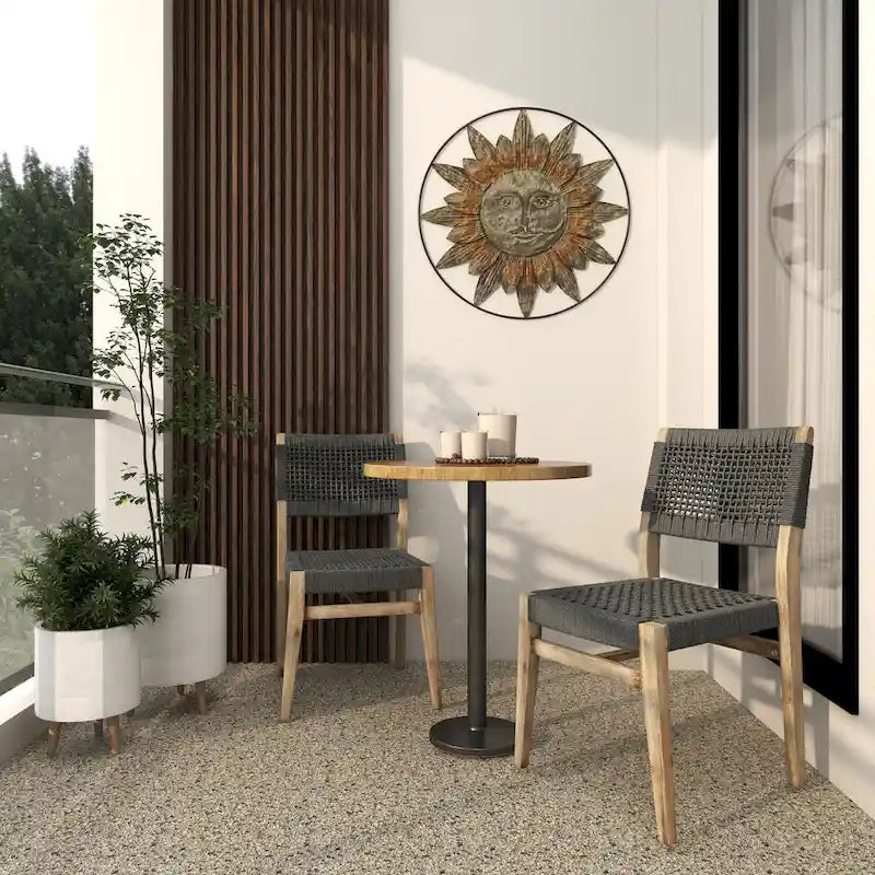 Canapé ou fauteuil d'extérieur contemporain en bois gris foncé
