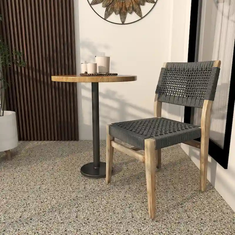 Canapé ou fauteuil d'extérieur contemporain en bois gris foncé