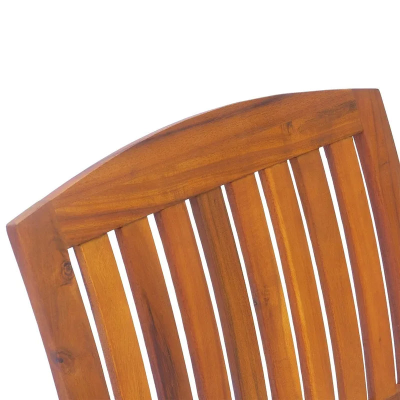 Outsunny Outdoor Patio Acacia Wood Rocking Chair with Cushioned Seat - White 1 PC