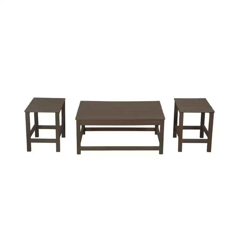 WestinTrends 3pc Outdoor Patio Adirondack Coffeet Table and Side Tables set