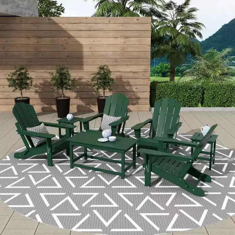 WestinTrends 3pc Outdoor Patio Adirondack Coffeet Table and Side Tables set