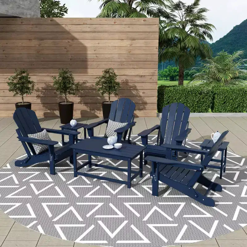 WestinTrends 3pc Outdoor Patio Adirondack Coffeet Table and Side Tables set