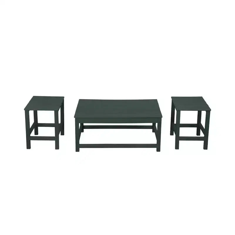 WestinTrends 3pc Outdoor Patio Adirondack Coffeet Table and Side Tables set