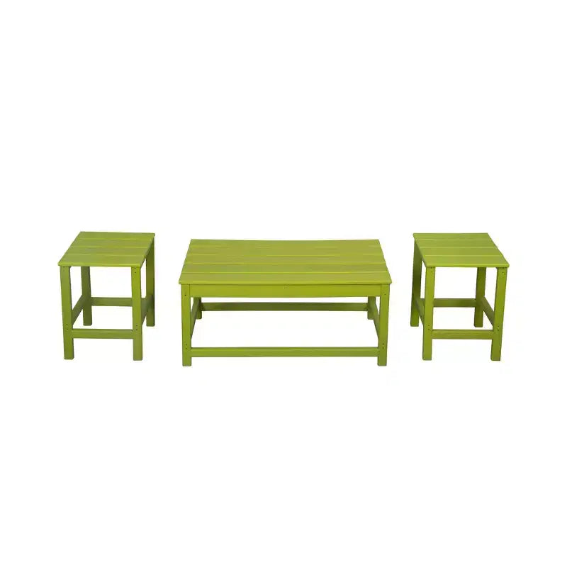 WestinTrends 3pc Outdoor Patio Adirondack Coffeet Table and Side Tables set