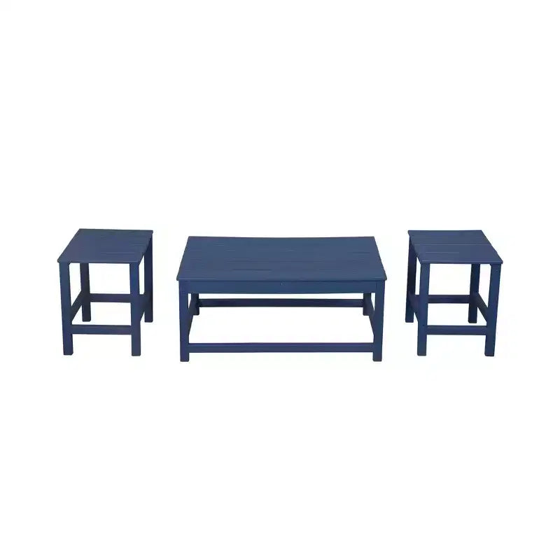 WestinTrends 3pc Outdoor Patio Adirondack Coffeet Table and Side Tables set