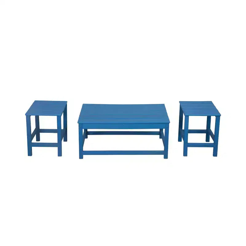 WestinTrends 3pc Outdoor Patio Adirondack Coffeet Table and Side Tables set