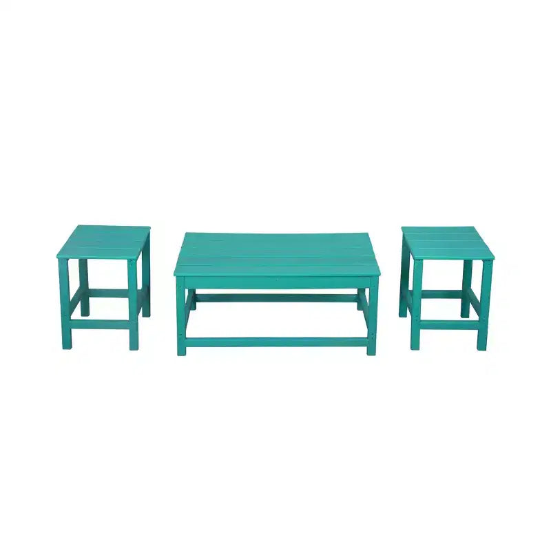 WestinTrends 3pc Outdoor Patio Adirondack Coffeet Table and Side Tables set