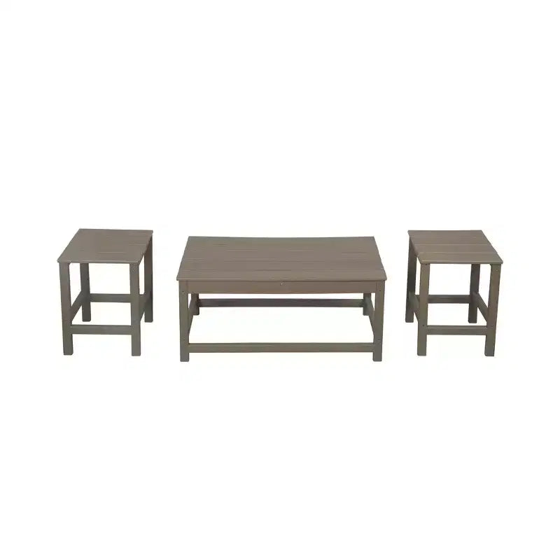 WestinTrends 3pc Outdoor Patio Adirondack Coffeet Table and Side Tables set