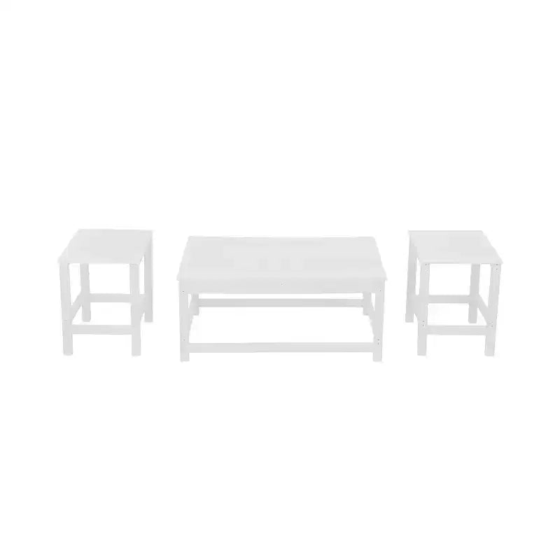 WestinTrends 3pc Outdoor Patio Adirondack Coffeet Table and Side Tables set