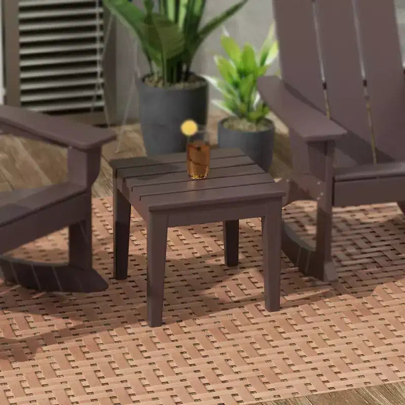WestinTrends Outdoor Patio Modern Adirondack Side Table