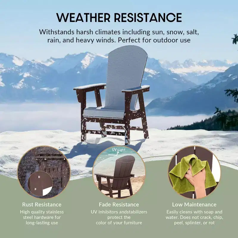 WestinTrends Outdoor Patio Adirondack Dining Chair Weather Resistant