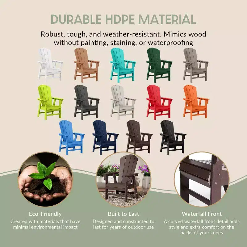 WestinTrends Outdoor Patio Adirondack Dining Chair Weather Resistant