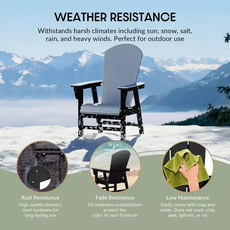 WestinTrends Outdoor Patio Adirondack Dining Chair Weather Resistant