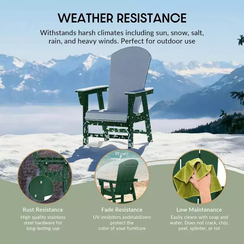 WestinTrends Outdoor Patio Adirondack Dining Chair Weather Resistant