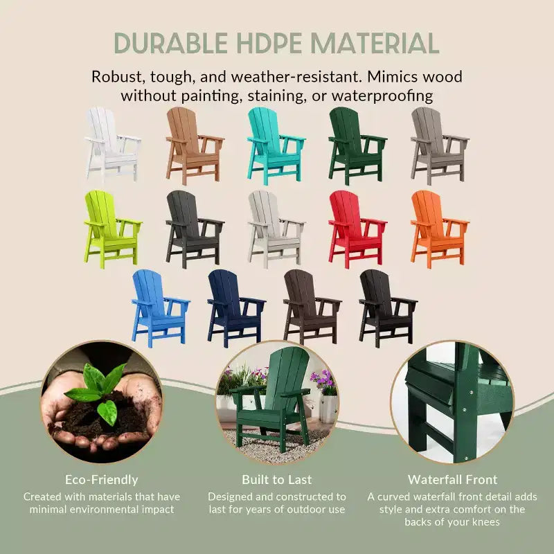 WestinTrends Outdoor Patio Adirondack Dining Chair Weather Resistant