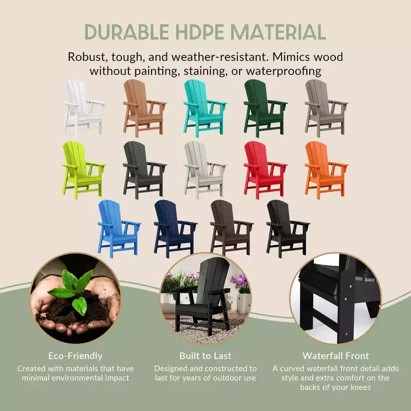WestinTrends Outdoor Patio Adirondack Dining Chair Weather Resistant