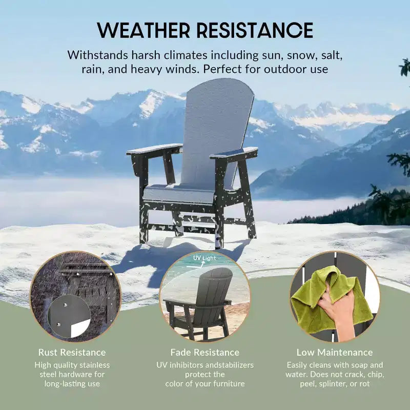 WestinTrends Outdoor Patio Adirondack Dining Chair Weather Resistant