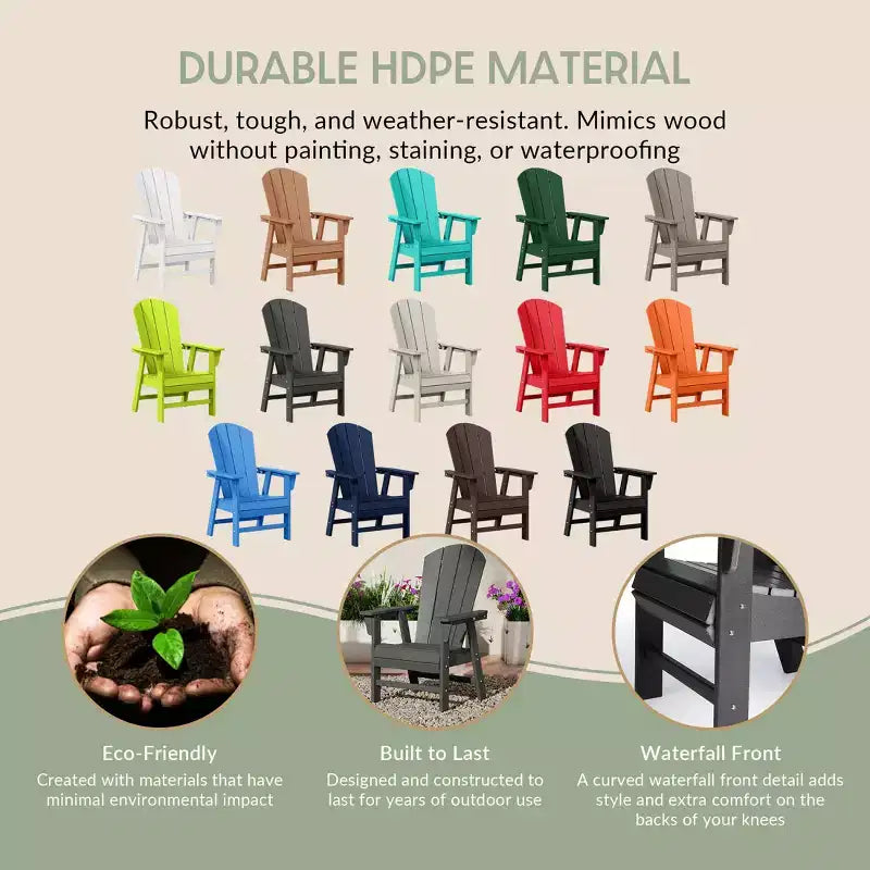 WestinTrends Outdoor Patio Adirondack Dining Chair Weather Resistant