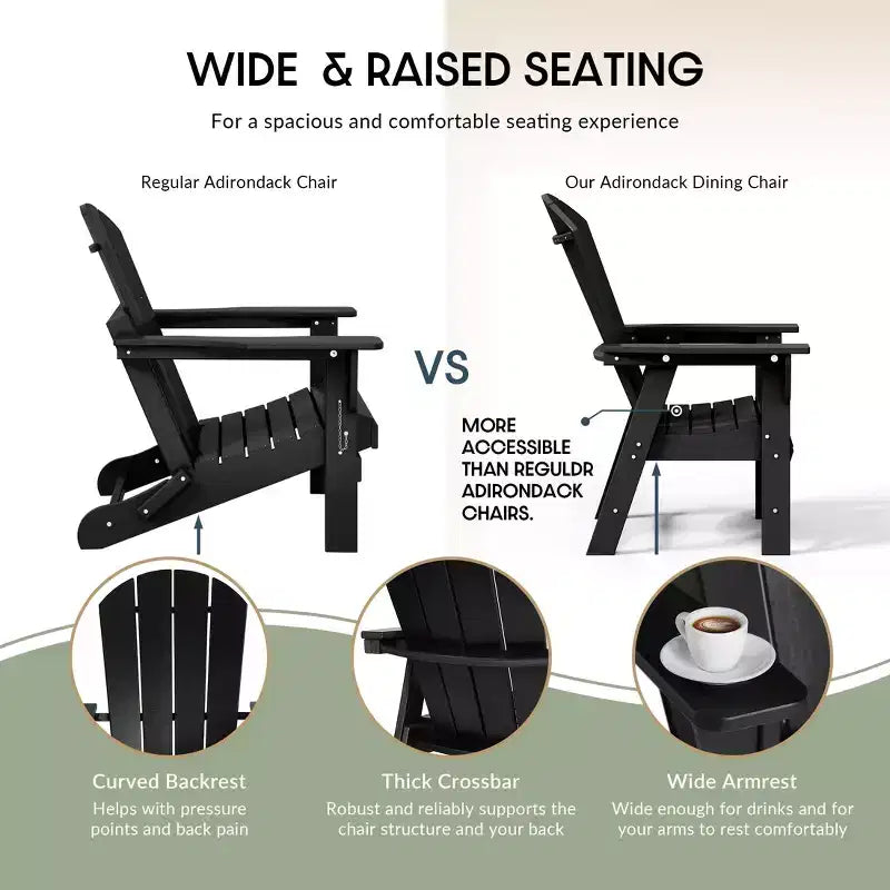 WestinTrends Outdoor Patio Adirondack Dining Chair Weather Resistant