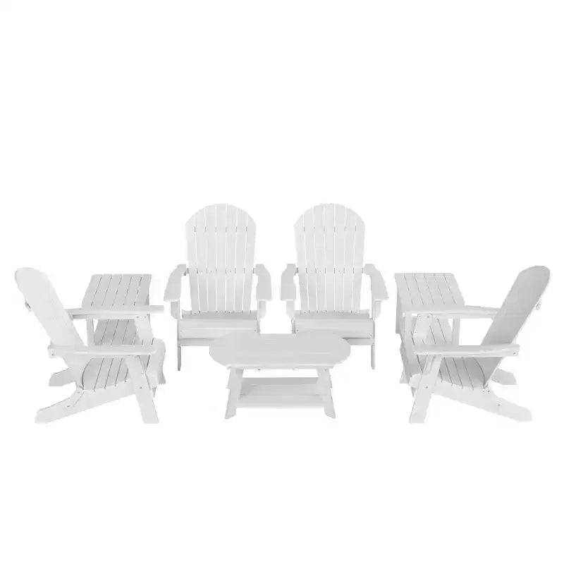WestinTrends 7-Piece Outdoor Folding Adirondack Chair Conversation Set