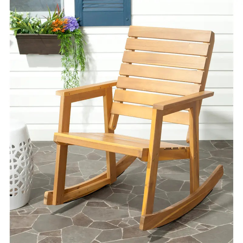 SAFAVIEH Rocking Chair d'extérieur Cheryll – 28 larg. x 37 prof. x 9 haut.