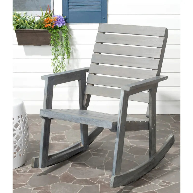 SAFAVIEH Outdoor Cheryll Rocking Chair - 28W x 37D x 9H