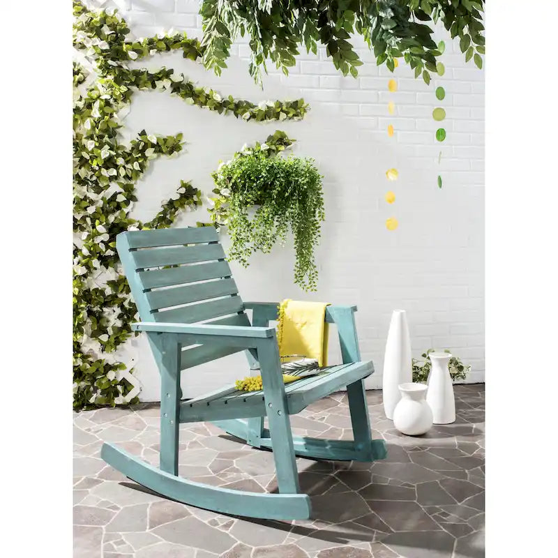 SAFAVIEH Rocking Chair d'extérieur Cheryll – 28 larg. x 37 prof. x 9 haut.