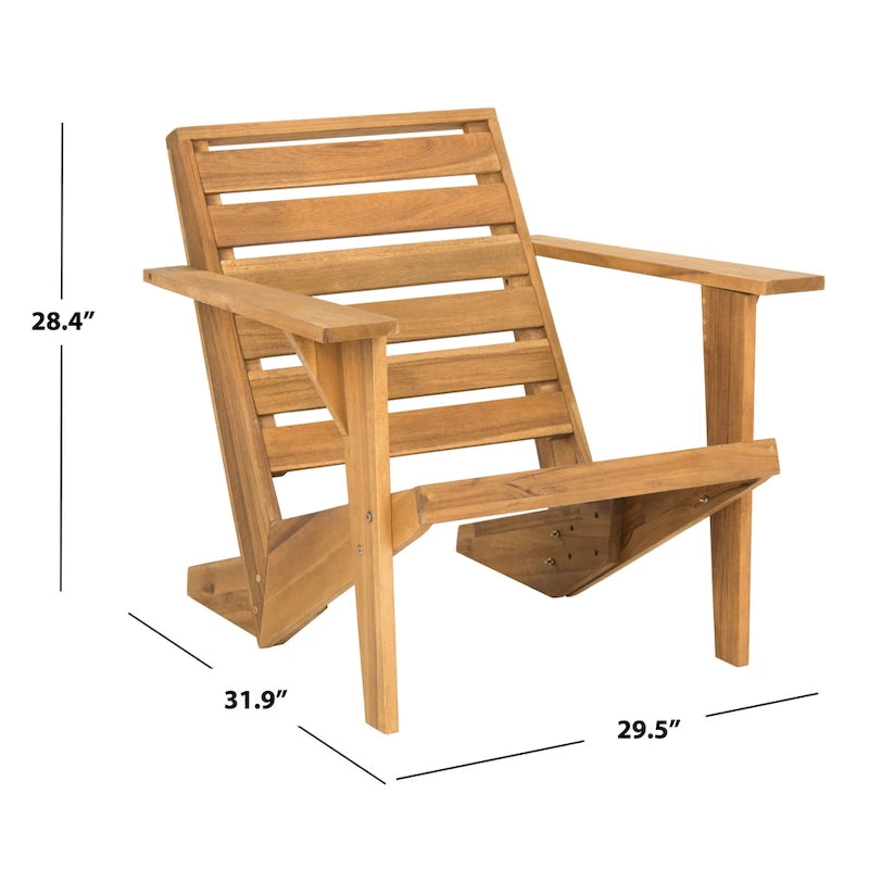 Chaise Adirondack d'extérieur Janiya SAFAVIEH - 76,2 cm L x 71,1 cm P x 81,3 cm H