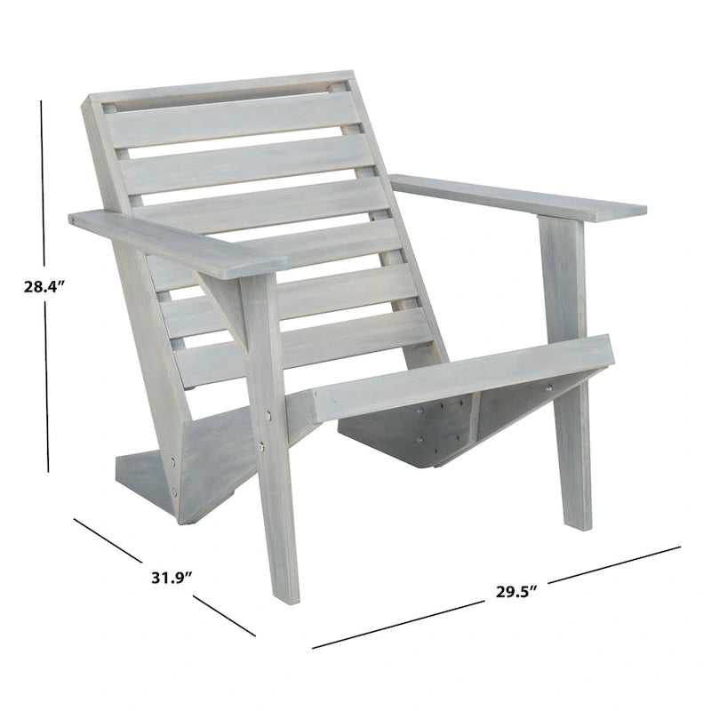 Chaise Adirondack d'extérieur Janiya SAFAVIEH - 76,2 cm L x 71,1 cm P x 81,3 cm H