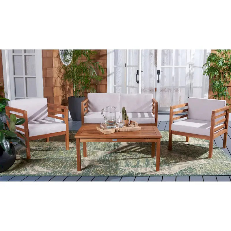 SAFAVIEH Outdoor Samira, ensemble de 4 pièces d'extérieur - 26L x 26P x 49H