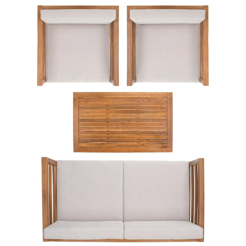 SAFAVIEH Outdoor Samira, ensemble de 4 pièces d'extérieur - 26L x 26P x 49H