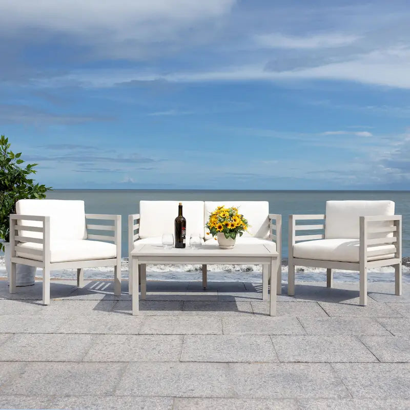 SAFAVIEH Outdoor Samira, ensemble de 4 pièces d'extérieur - 26L x 26P x 49H