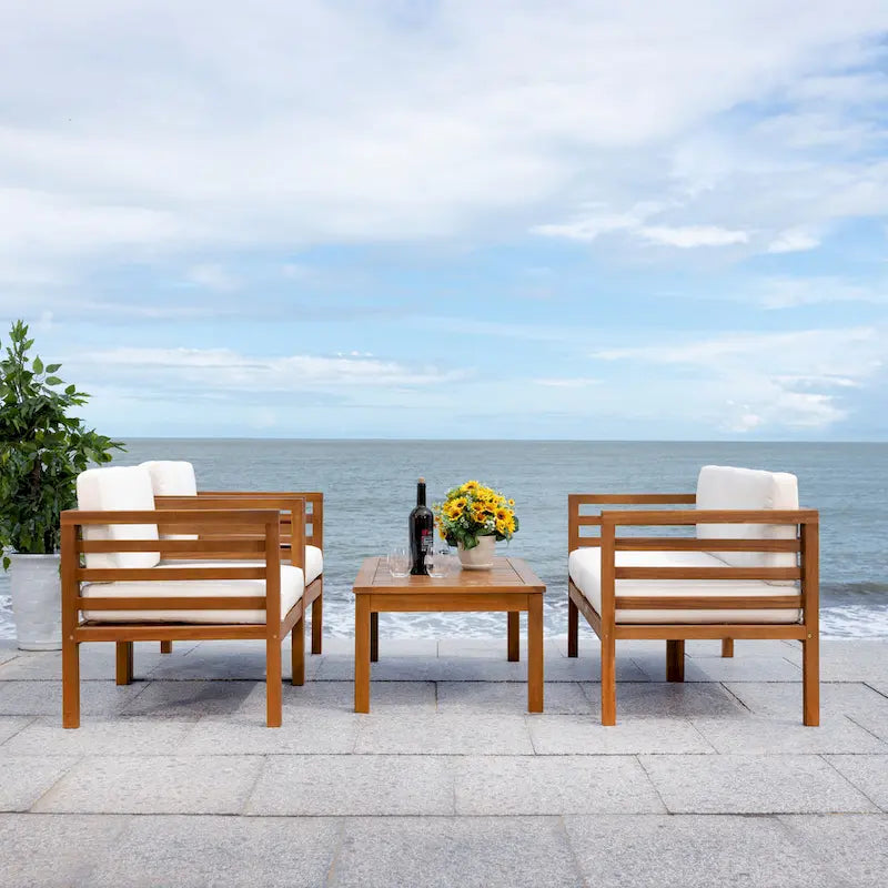 SAFAVIEH Outdoor Samira, ensemble de 4 pièces d'extérieur - 26L x 26P x 49H